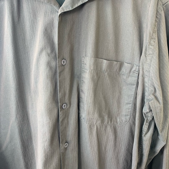 Grayish Brown M Principe Button Down Mens Shirt - Picture 3 of 3